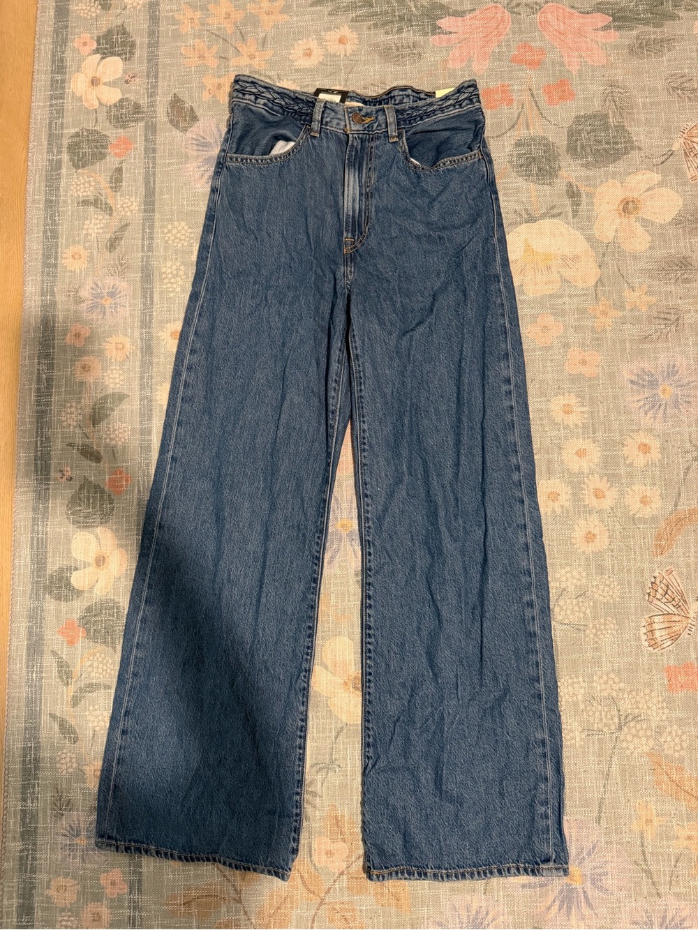 Levi's Dark Blue Wide-Leg High-Rise Jeans
